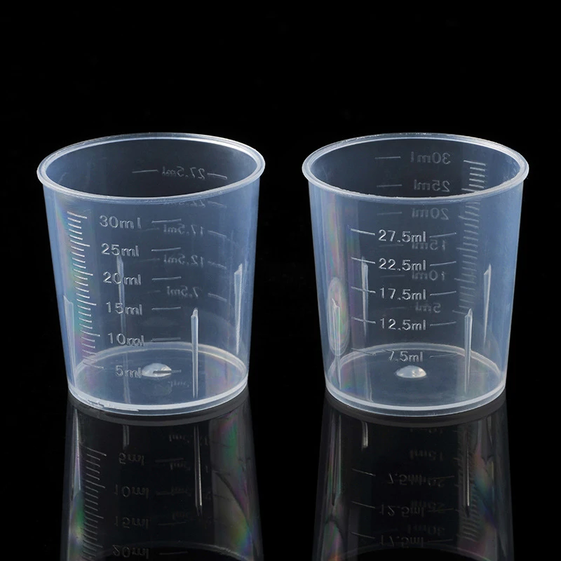 30ml Plastic Graduated Cups Measuring Scale Cups Transparent Liquid Container for Mixing Paint Stain Epoxy Resin