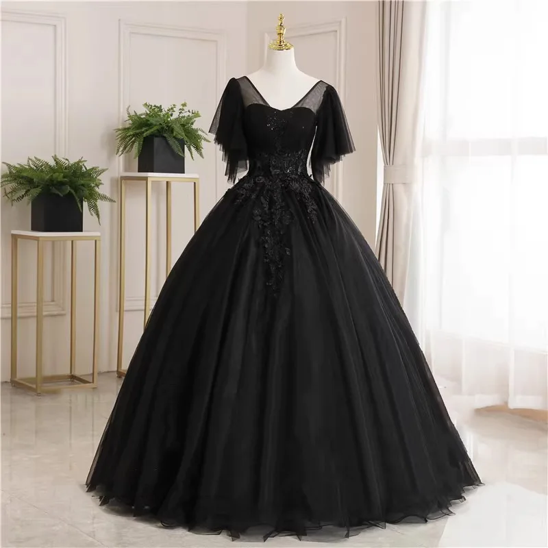 

2026 женское новое сетчатое вечернее платье на танкетке с v-образным вырезом и вышивкой, модная утягивающая длинная пышная юбка с художественным экзаменом и вокалом