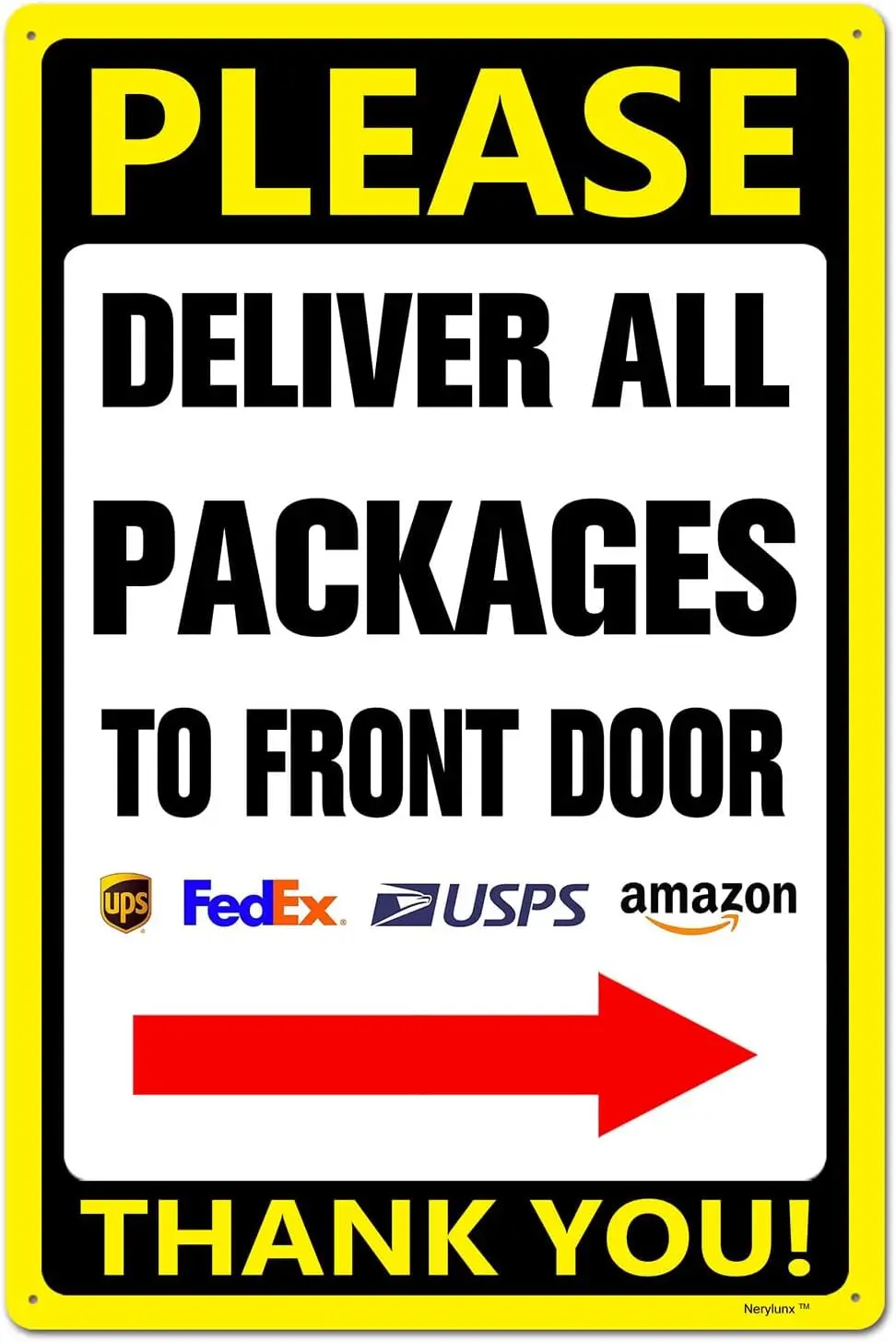 Y1,Aluminum Delivery Instruction Sign - es, Minimalist Style, Front Door Delivery-aluminum