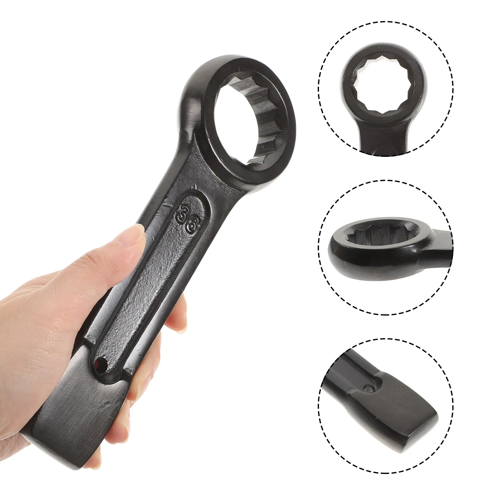 Heavy Duty Ratchet Spanner Offset Wrench 36Mm Steel Ratcheting Wrench for Car Maintenance Mechanical Repair Home Decoration Hand