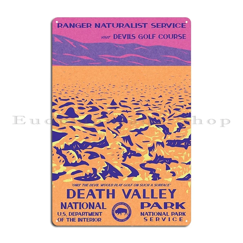 Death Valley National Park Devils Golf Course Vintage WPA Poster Metal Plaque Wall Decor Decoration Retro Tin Sign Poster