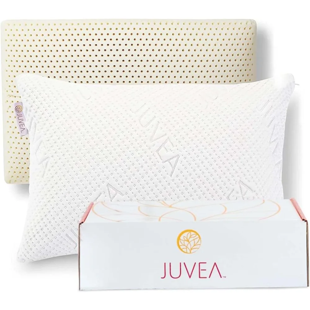 

Essential W/Cotton Cover - 100% Natural Talalay Latex Low-Profile Bed Pillow for Sleeping. Breathable Freight Free Pillows Home
