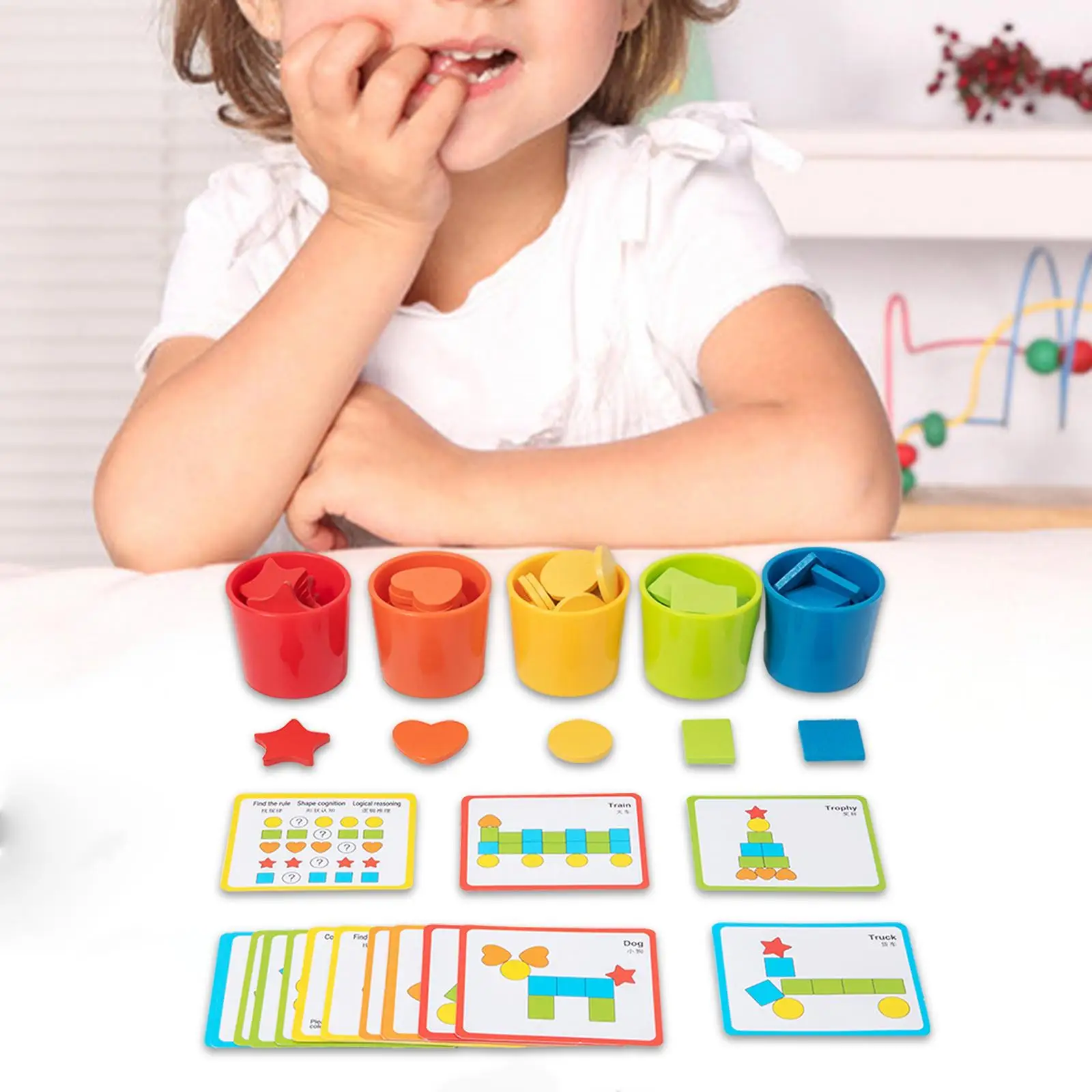 

Color Shape Sorting Toy, Fine Motor Game, Preschool Early Educational for Children Kids 2-5 Year Old Toddlers Boys and Girls