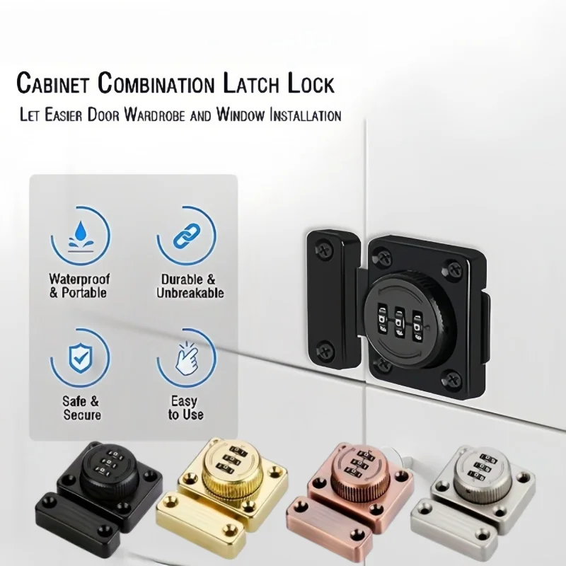 

Keyless Security Cam Lock,Password Hasp Locks,Home Anti-Theft 3 Digit Combination Lock,Password Drawer Locks,Rotate Bolt Latches
