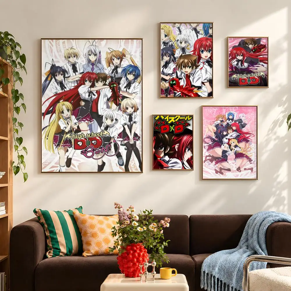 Anime High School DxD Devils Academy Poster Self Adhesive PP Wall Art HD Gaming Room Bedroom Living Room Decor Apartment Gift