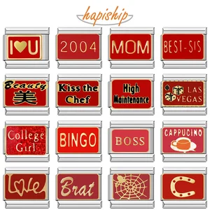 Hamiship 2024 Frauenmodische rote Mutter sexy Carzy Italienisch Chief Charme Links Caber 9mm Edelstahlarmband Making Schmuck Zh004 Hauptverkäufe des Hauptboss -Boss -Gürtels - №5