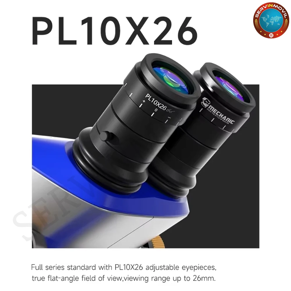 ميكانيكي سوبر X PRO-B11 ثلاثي العينيات مجهر صناعي ستيريو تكبير مستمر 6.5-52X PL10X26 العدسات CCD 0.45X CTV محول