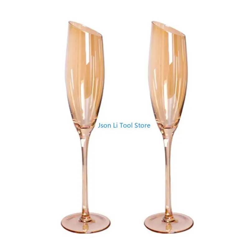 Y08d oblique coupée à vin rouge champagne en verre verre coloré ambre coloré