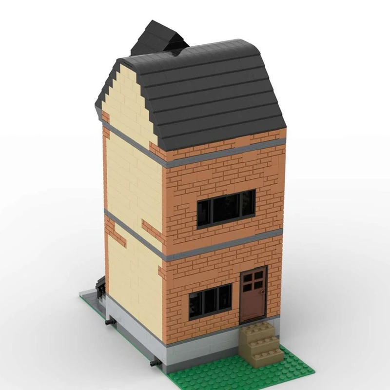 MOC- 162599    Modulares Brownstone-Haus-Baustein-Modell, Ziegelpartikel-Set, kreative Geschenke, modernes Design im britischen Stil, 1047 Stück