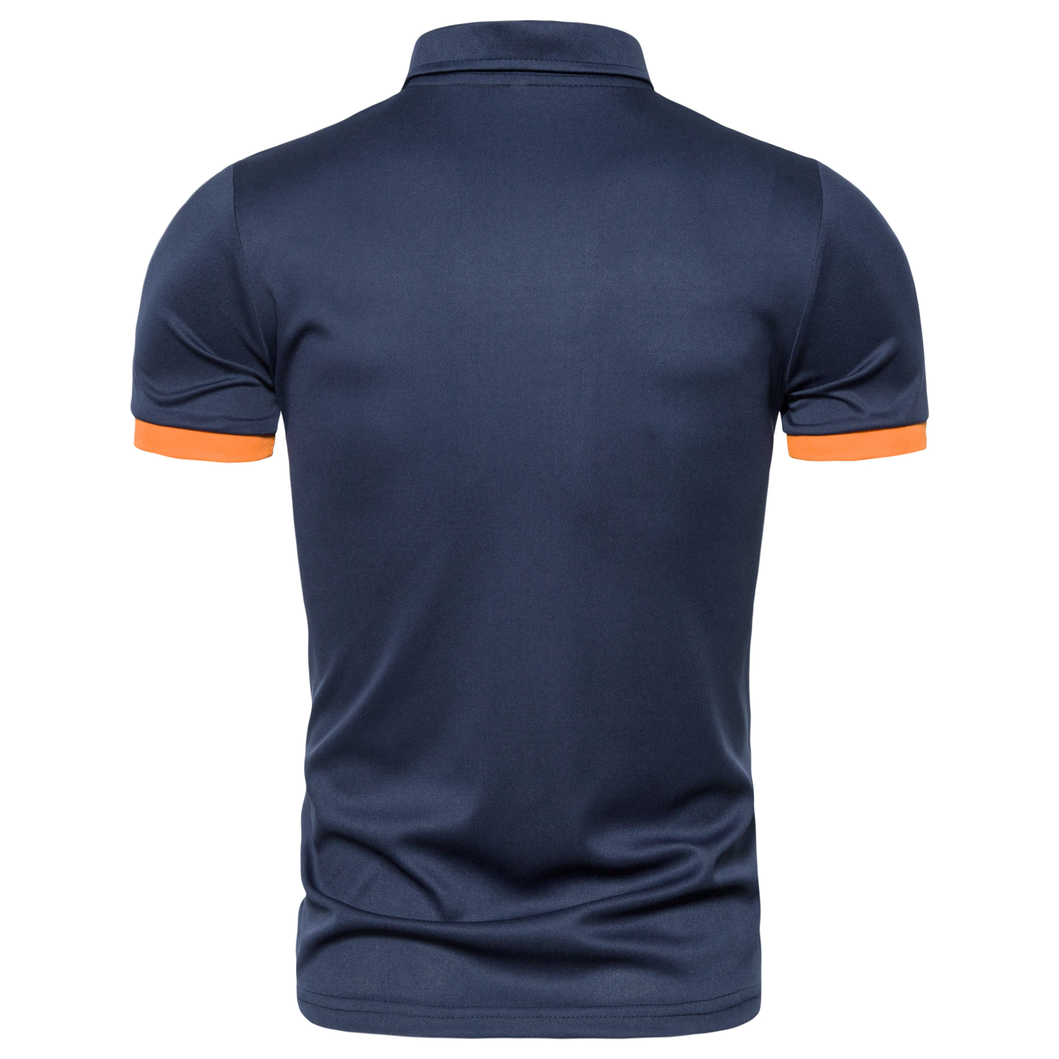 2023 New men's casual solid color short sleeved polo for foreign trade