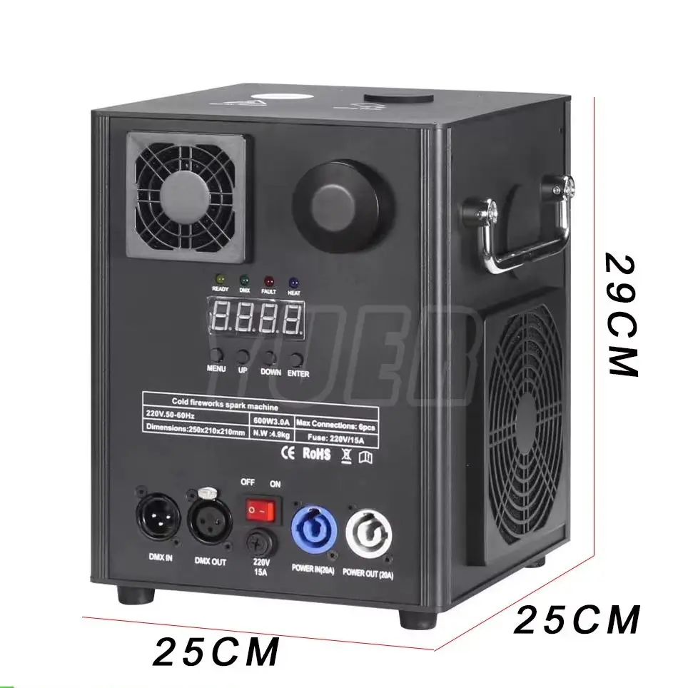 2PCS/LOT 600W Cold Spark Machine DMX  Fireworks Fountain Spark Stage Effect For Wedding Party Sparkler Special Equipment
