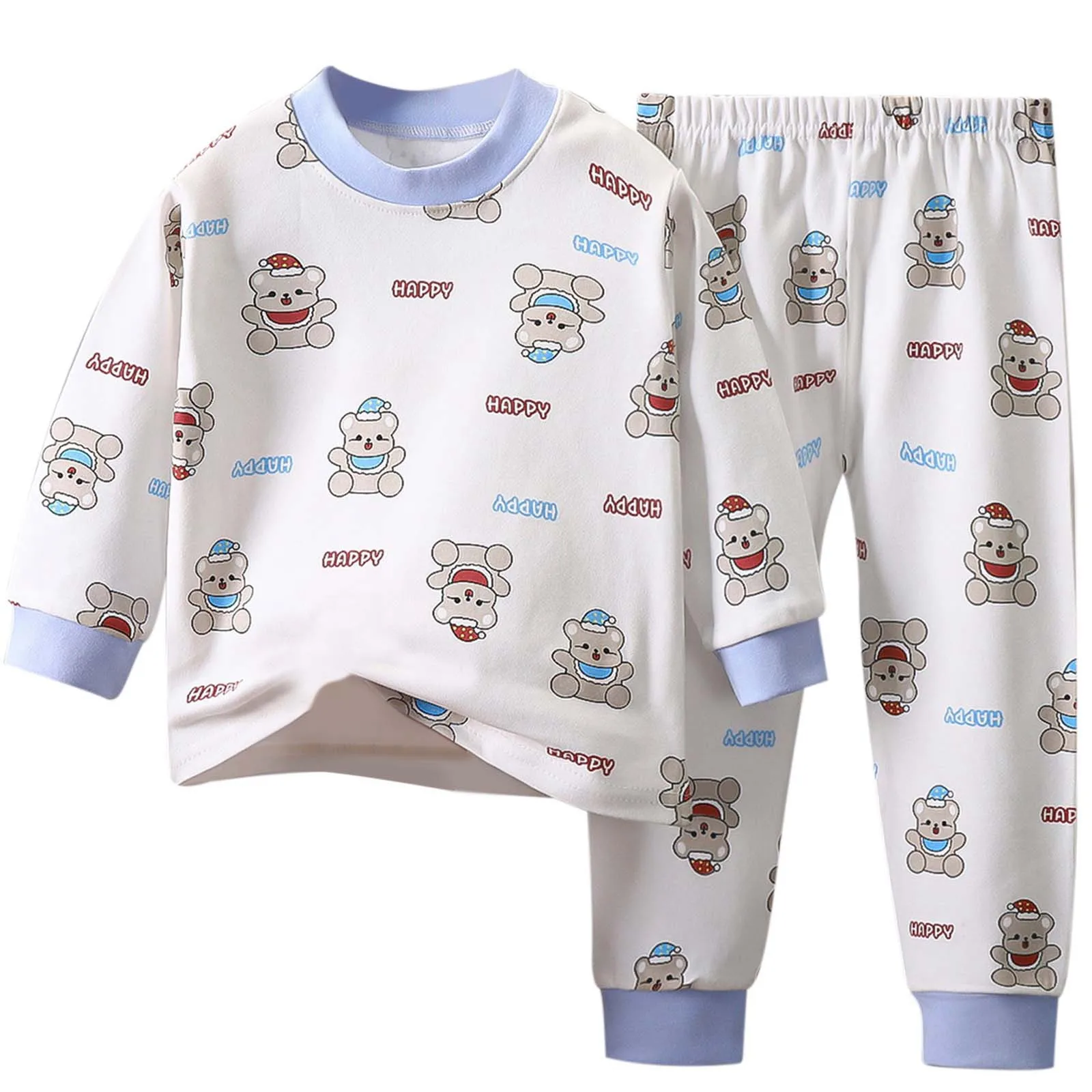 New Kids Boys Girls Pure Cotton Pajamas Cute Cartoon Long Sleeve Pyjamas Toddler Baby Autumn Sleepwear Children's Clothing Sets