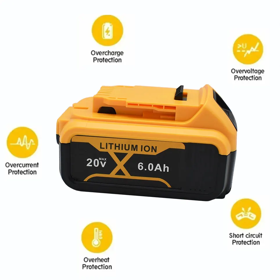 for DeWalt 20V 6.0Ah 8.0Ah  power Tools DCB184 DCB200 rechargeable electric tool  battrey 20v 6000mah Battery set image 6