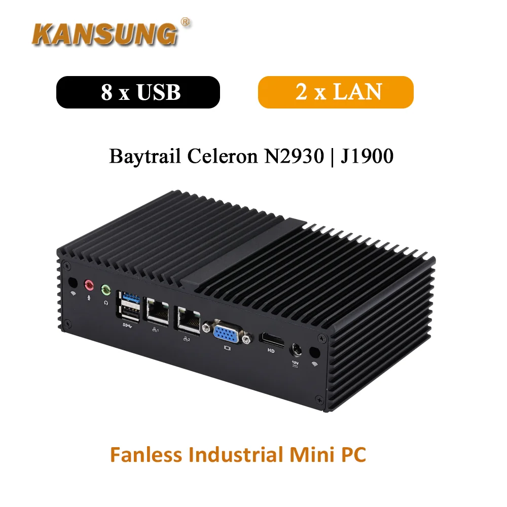 Barebone Mini Industriële PC Intel J1900 N2930 2 Lan 8 USB COM VGA HD Desktop Computer K190SE Persoonlijke Micro X86 PC