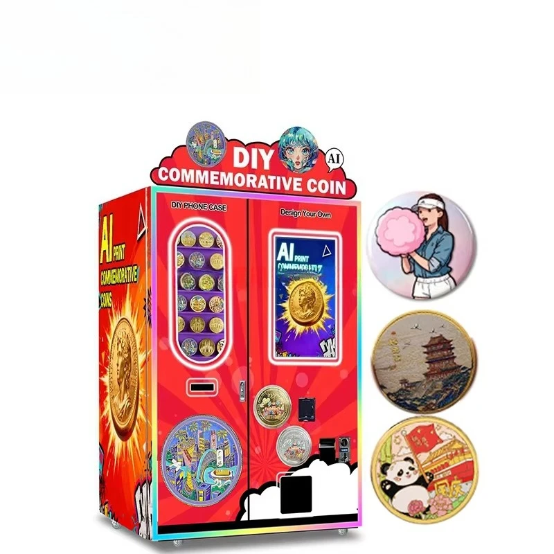 Smart Multi Scene Phone Case DIY Badge Vending Machine Custom Designs Credit Card Payments Factory Business