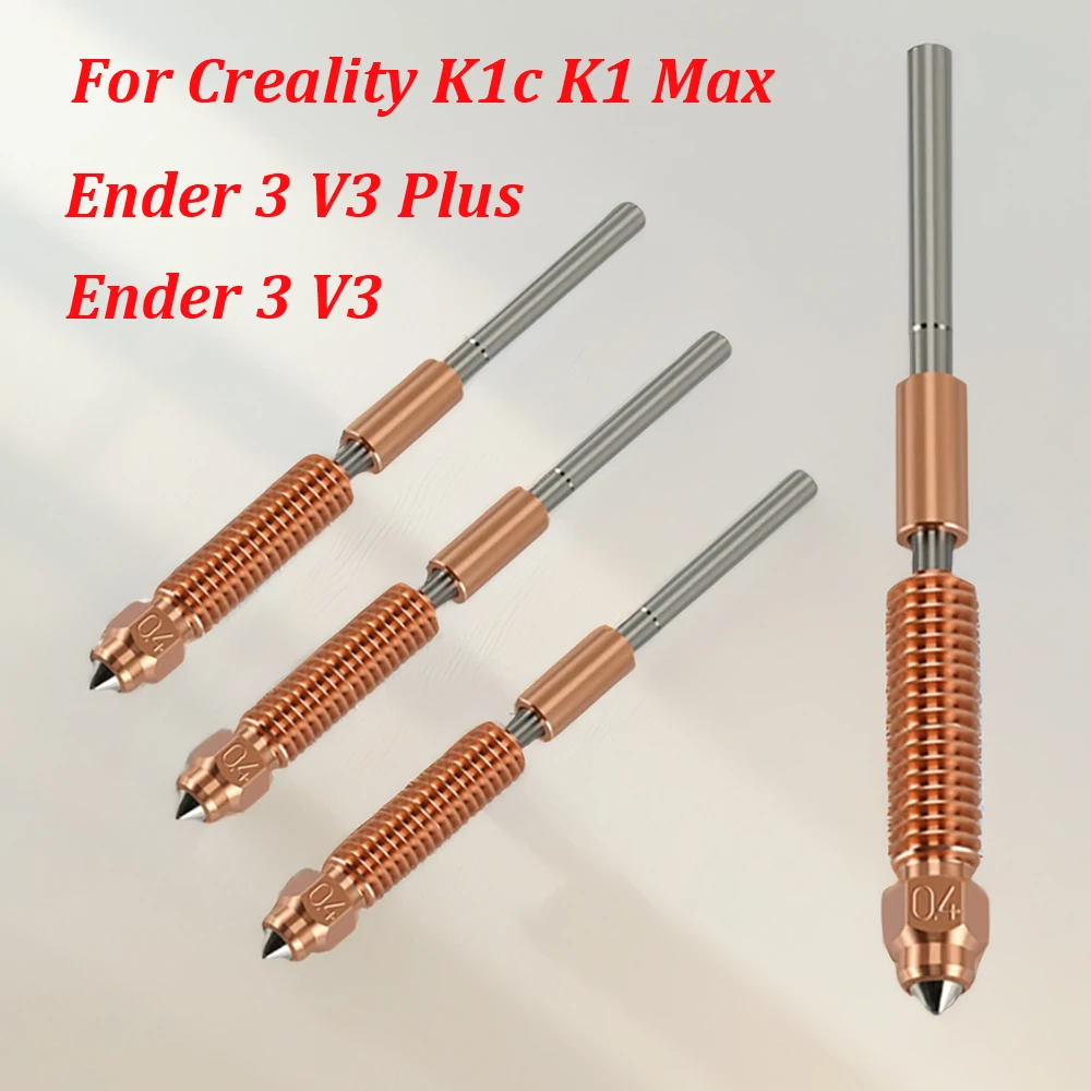 For Creality K1c Nozzle K1 Max Nozzle Kit Ender 3 V3 Nozzle Hardened Steel Quick Swap All-in-one High Flow Bimetal Heatbreak