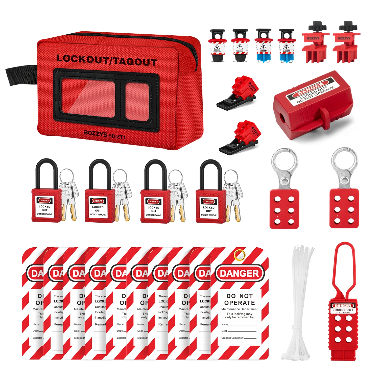 BOZZYS Personal Electrical Lockout Tagout Kit 27 Pack Locks Set Universal Loto Locks to Prevent Misoperation