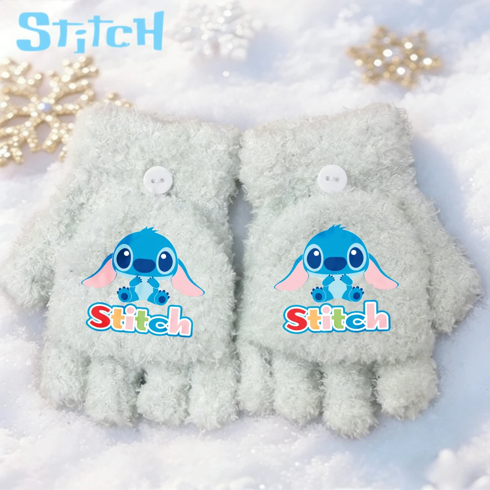 لطيف ديزني غرزة نصف اصبع الوجه قفازات لطيف فتاة الدفء شاشة لمس محبوك قفاز أزياء الكرتون أنيمي الشتاء هدية #4