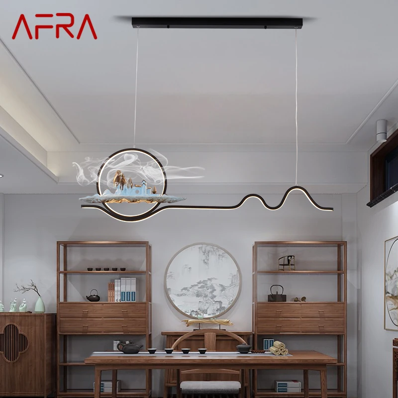 

AFRA Creative Chinese Style Pendant Lamp LED 3 Colors Modern Ceiling Chandelier Light For Home Dining Room Study Decor