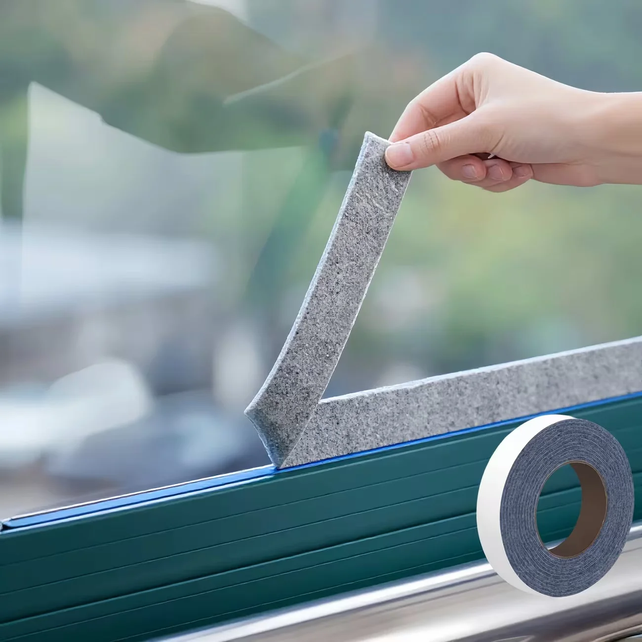 

1 Roll (1.18inch ) Self-Adhesive Felt Window & Door Stickers - Anti-Condensation Tape, -Felt Pads, Easy Install/Remove