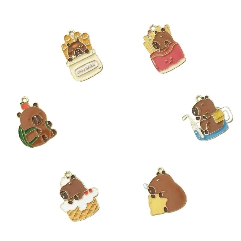 Charm Elegant Lovely Capybaras Costume Keyring Sturdy Alloy Holder Accessory for Fashionable Women Enthusiasts