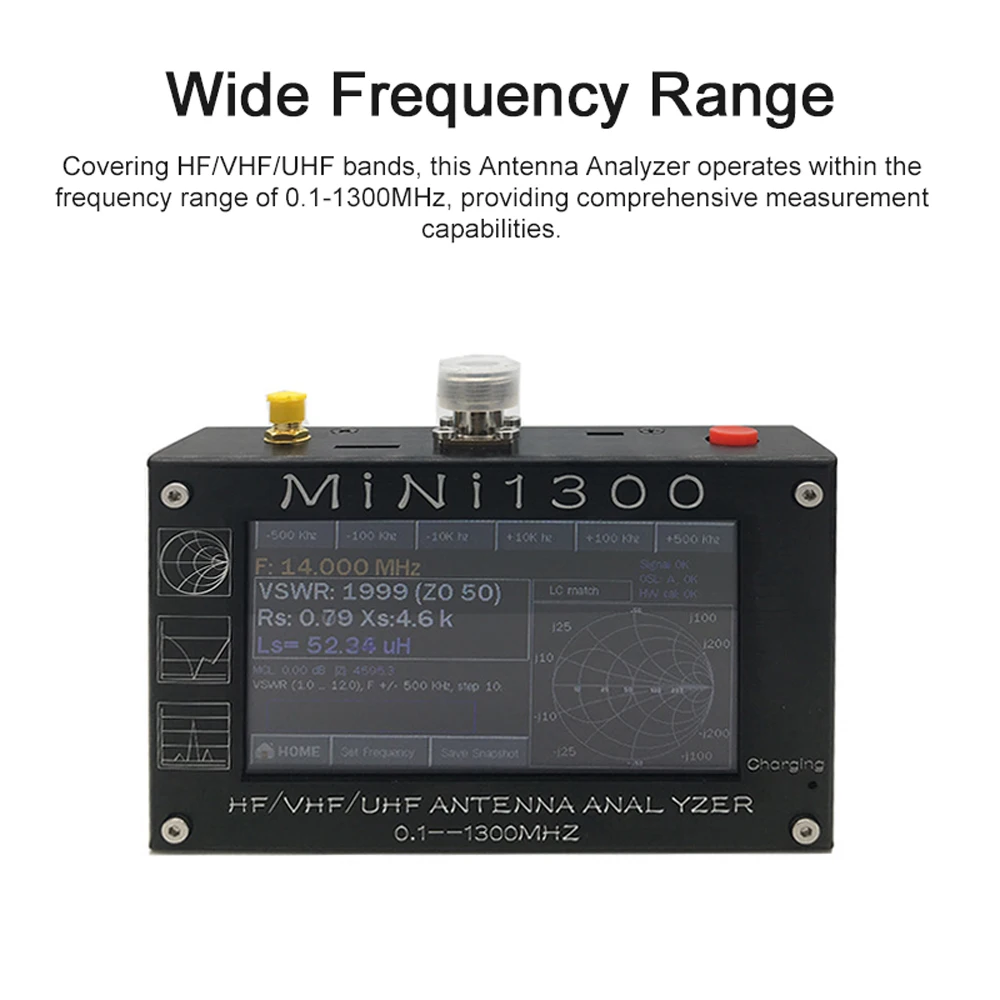 Mini1300 Vector Network Analyzer Portable StandingWave RadioFrequency Multimeter 1.3G HF/VHF/UHF Vector Antenna Analyzer