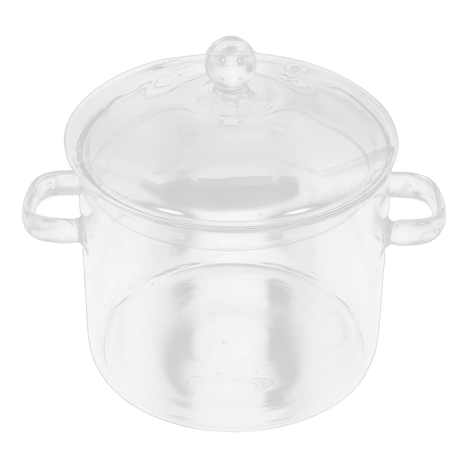 2300Ml Borosilicate Glass Cooking Pot Double-Handle Heat-Resistant Saucepan for Stove Clear Glass Simmer Pot Soup Porridge Ramen