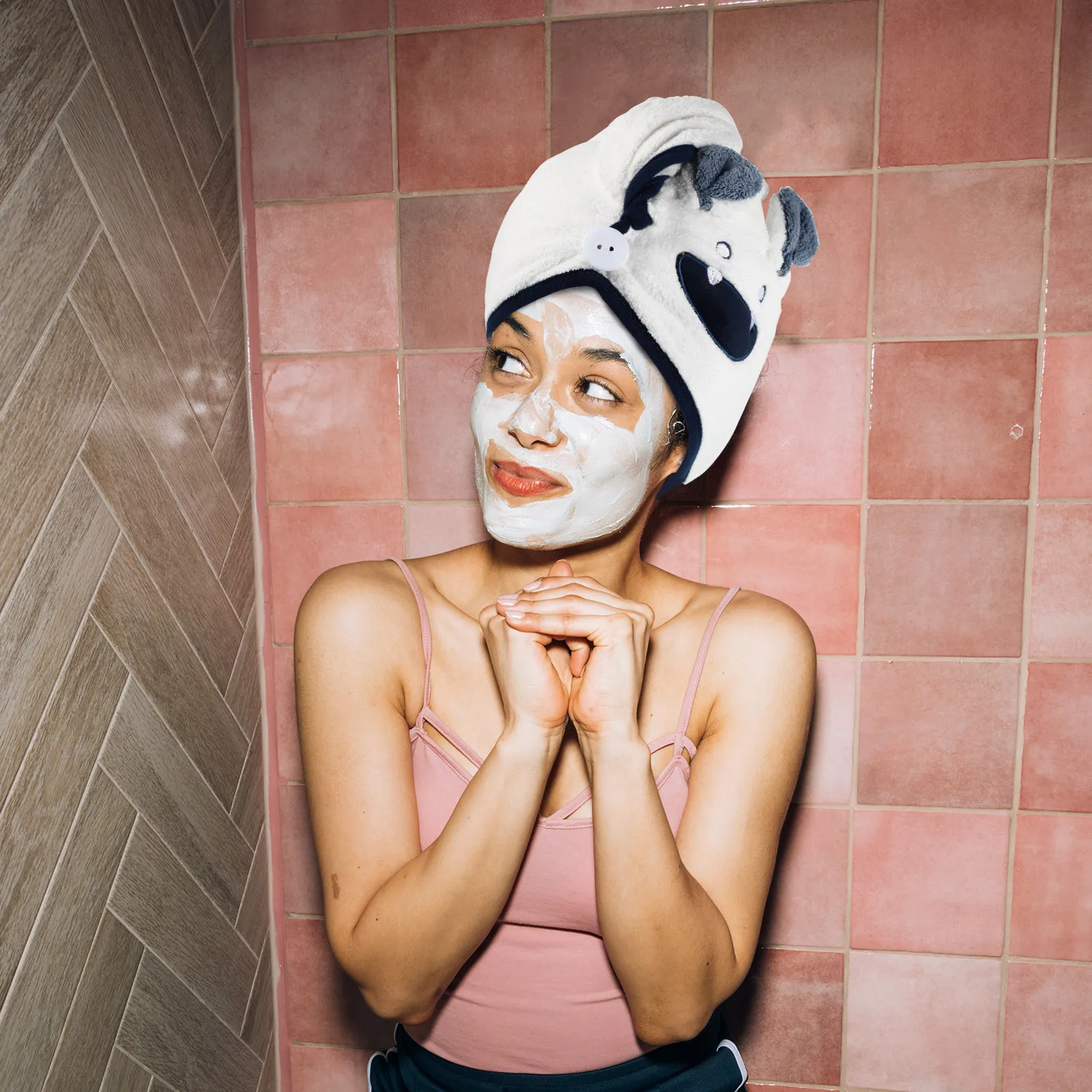 1 قطعة قبعة الاستحمام منشفة الشعر مادة الألياف الدقيقة لا تتلاشى الصباغة مثالية للنساء الفتيات المنزل والسفر #1