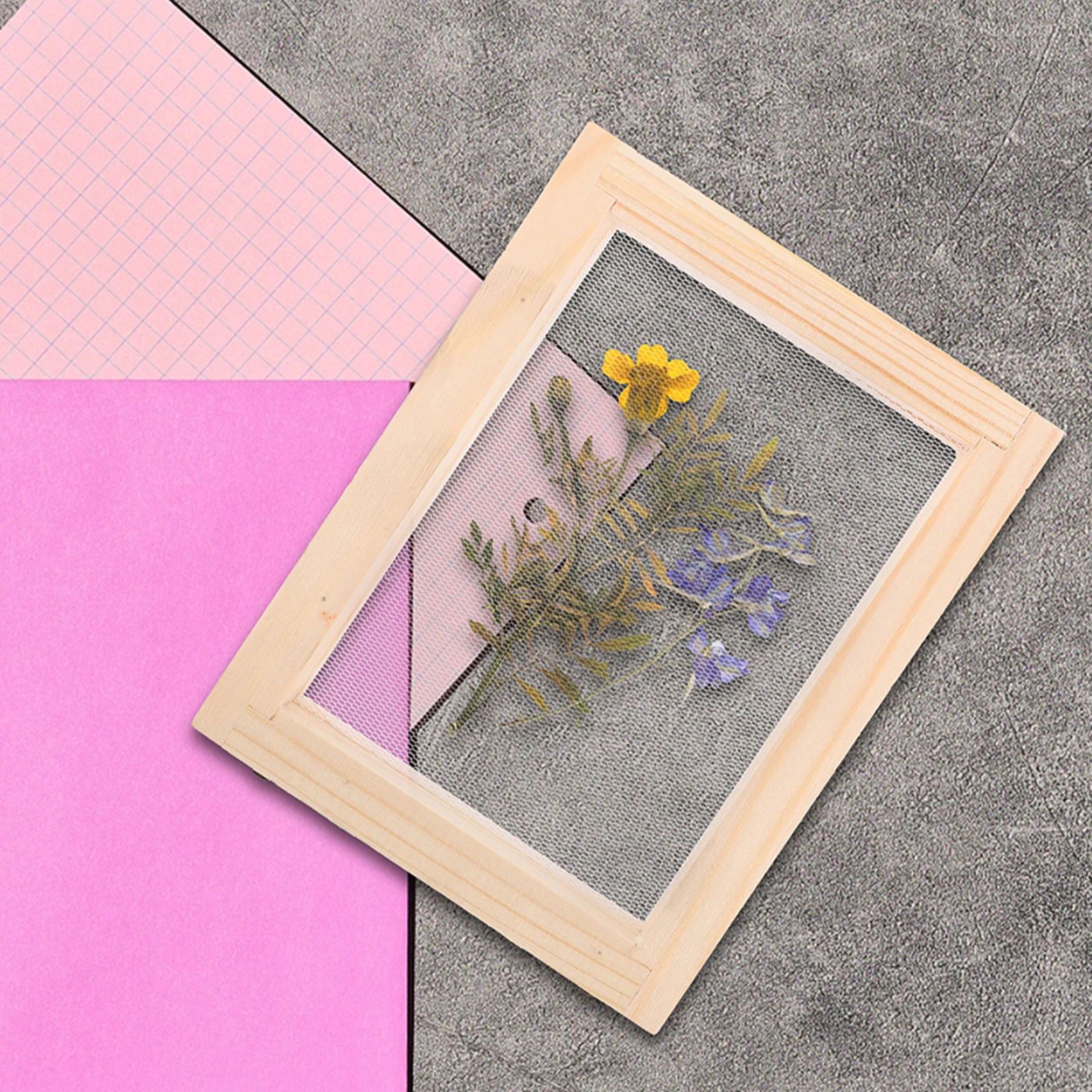Tela de madeira para fazer papel, 4 unidades, 10x13x2.2cm, faça você mesmo, quadro de fabricação de papel, molde de deck, madeira inacabada para artesanato de flores secas, arte infantil
