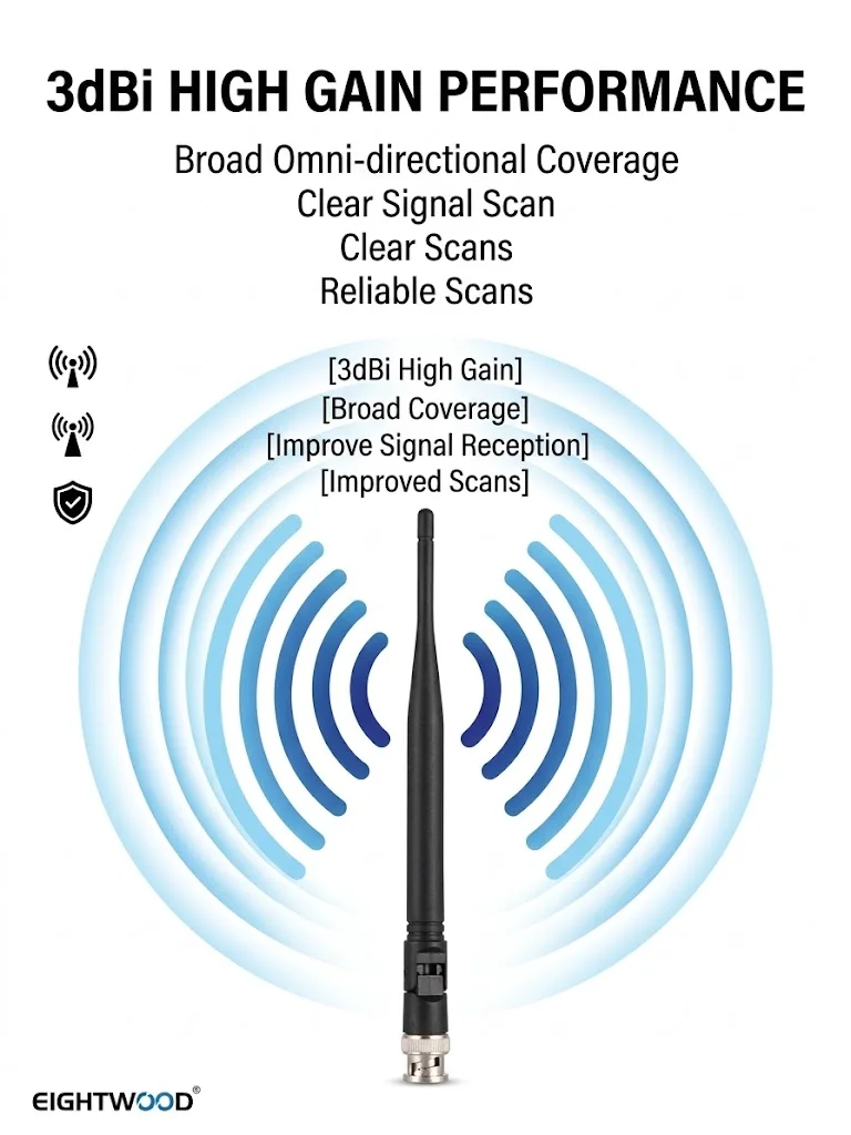 Eightwood 433MHz doble banda omnidireccional UHF VHF BNC antena aérea masculina para Alinco Icom Uniden escáner receptor Ham Radio