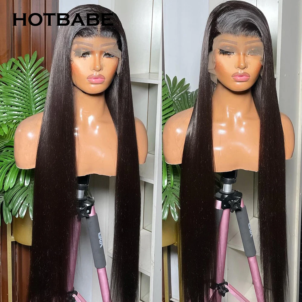 

13x6 HD Transparent Lace Frontal Wig Straight 13x4 Lace Front Wigs Human Hair Brazilian Pre Plucked Lace Closure Wig HOTBABE