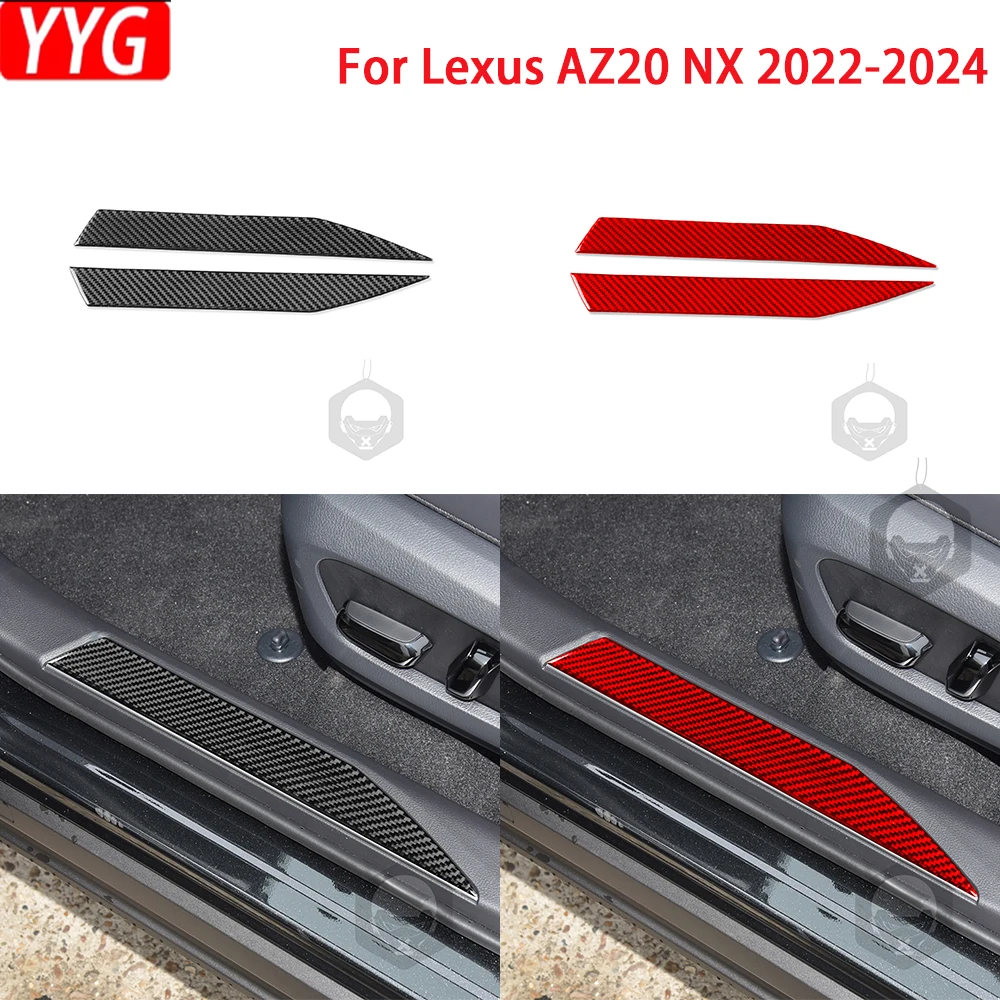 For Lexus NX AZ20 2022 2023 2024 Carbon Fiber Built-in Side Door Sill Car Decoration Accessories Sticker