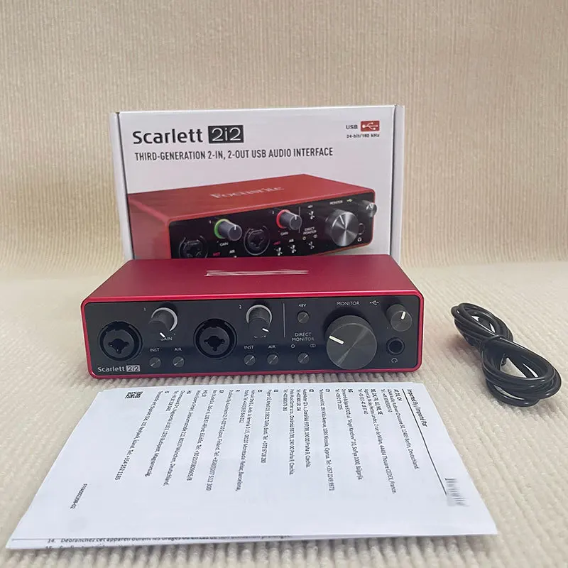 2i2 sound card cross-border computer external recording professional dubbing audiobook equipment set mixing USB audio interface