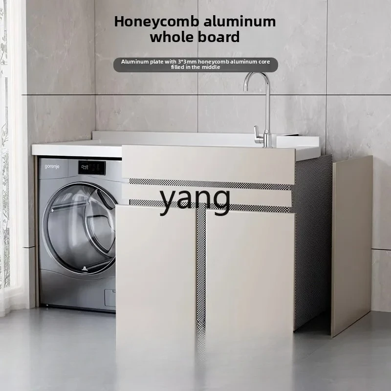LH1 honeycomb aluminum balcony washing machine cabinet integrated combination with rubbing board laundry sink sink