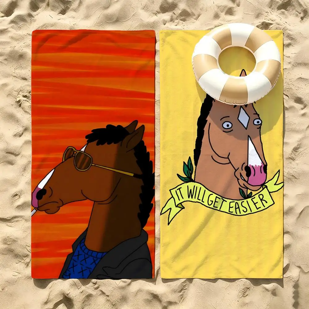 Animation BoJack Horseman Towel Microfiber Beach Towel Quick Dry Absorbent Soft for Swimming Yoga Resort Travel Camping
