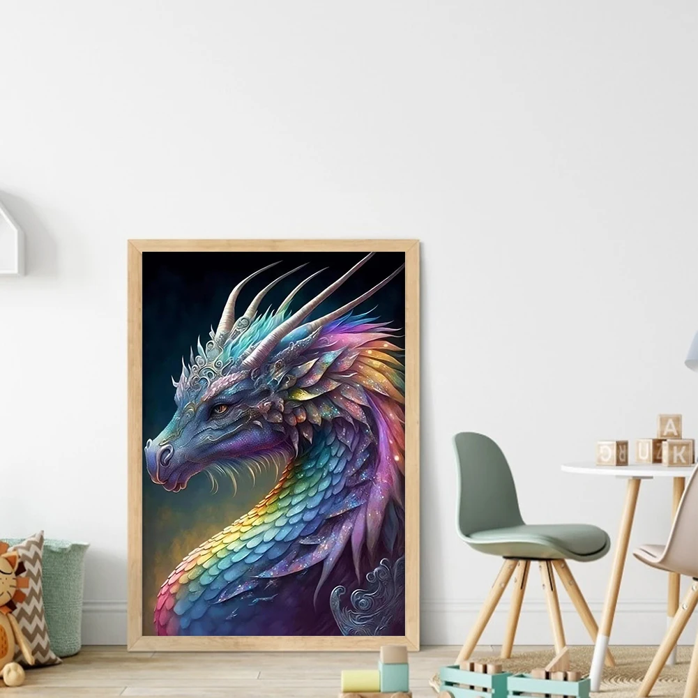 

Dragon Printed Cross Stitch Kit 45x65cm DIY 11CT Thread Art Needlework Decor