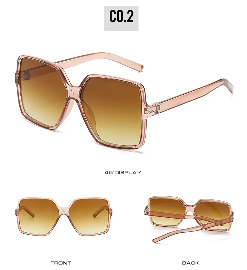 Neue Vintage-Sonnenbrille für Damen und Herren, Quadratischer Großer Rahmen, Marken-Designer Retro-Shades, Modische Sonnenbrille ﻿ für Männer – Detail 7
