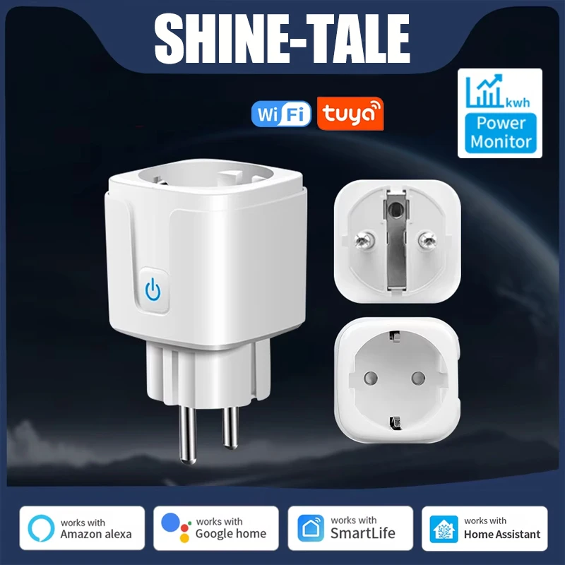 

TUYA Smart WiFi EU Plug Adapter Домашняя автоматизация 16A/20A Умная розетка Таймер 110 В/220 В Приложение Дистанционное голосовое управление Alexa Google Home