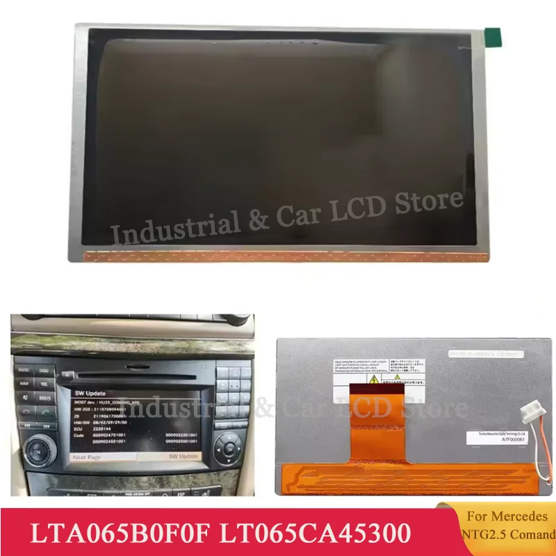 Original 6.5 Inch LCD Display Screen LTA065B0F0F LT065CA45300 LT065AB3D300 For MercedesR Series NTG2.5 Car DVD Navigation Audio