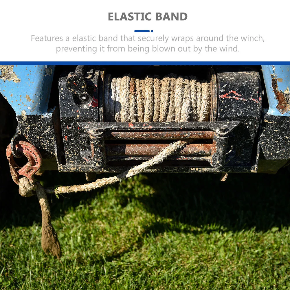 

2Pcs Heavy Duty Winch Cover Waterproof Oxford Cloth Durable Protective Cover Elastic Fit Windproof Winch Protector for Outdoor