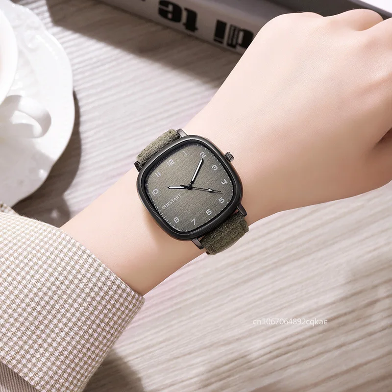 New Large Dial Quartz Watch Men Woman Casual Fashion Frosted Leather Strap Student Watches Luxury Gift Wristwatches Dropshipping