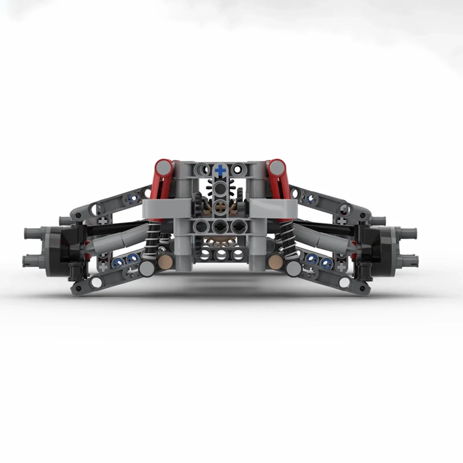 MOC 4WD Four-Wheel Drive Independent Suspension Differential Chassis with Steering Axle Building Blocks Tech Car Parts Toys