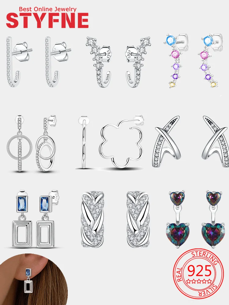 

925 Sterling Silver Earrings for Women Hoop Earrings Silver Hypoallergenic Earrings Hoops Earrings for Jewelry Gifts