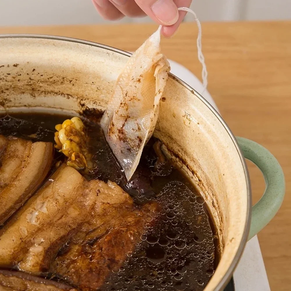 1000-100 قطعة أكياس الشاي القابل للتصرف كيس مرشح الرباط ورق فلتر فارغة الشاي Infuser الأعشاب التوابل اكسسوارات المطبخ المنزل