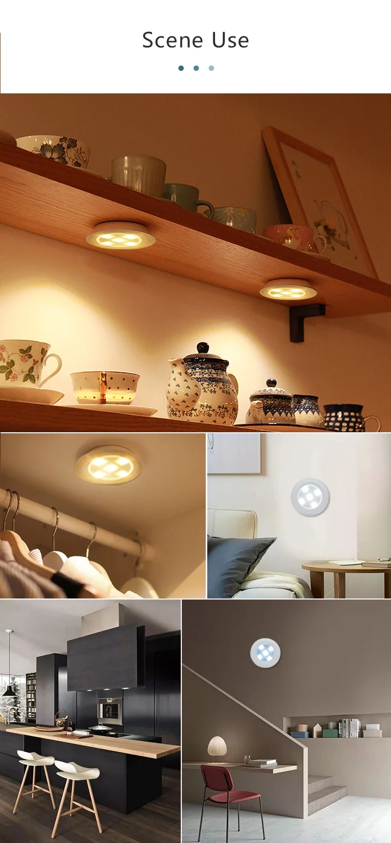 1/2/4/8/10 Super Bright LED Under Cabinet Light Wireless Remote Control Dimmable Wardrobe Night Lamp Home Bedroom Closet Kitchen