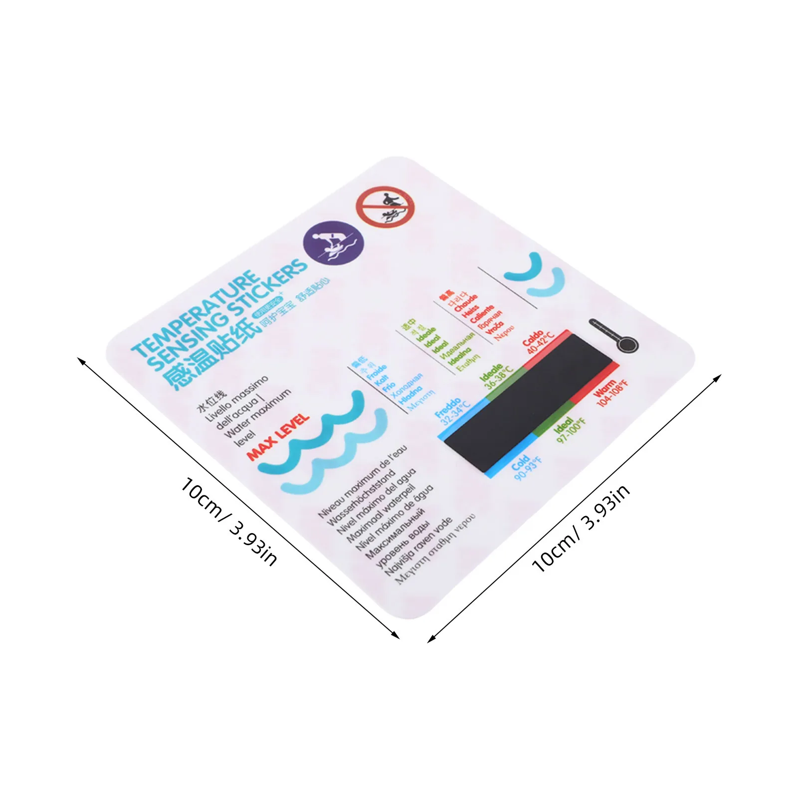 5 Stück Baby-Badethermometer-Aufkleber, wasserdicht, selbstklebend, Wassertemperaturanzeige für Badewanne, sicherer Kinder-Badethermometer-Aufkleber