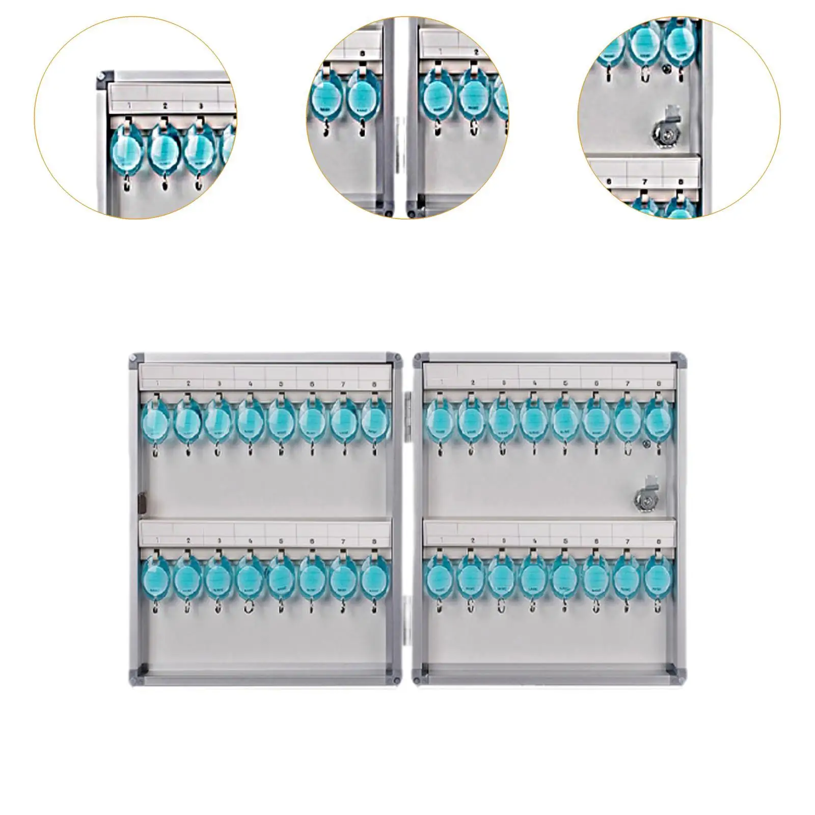Wall Mount Key Lock Box 24/32/48Keys Holder W/ Tags Easy to Install Lockable Key Management System for Business School