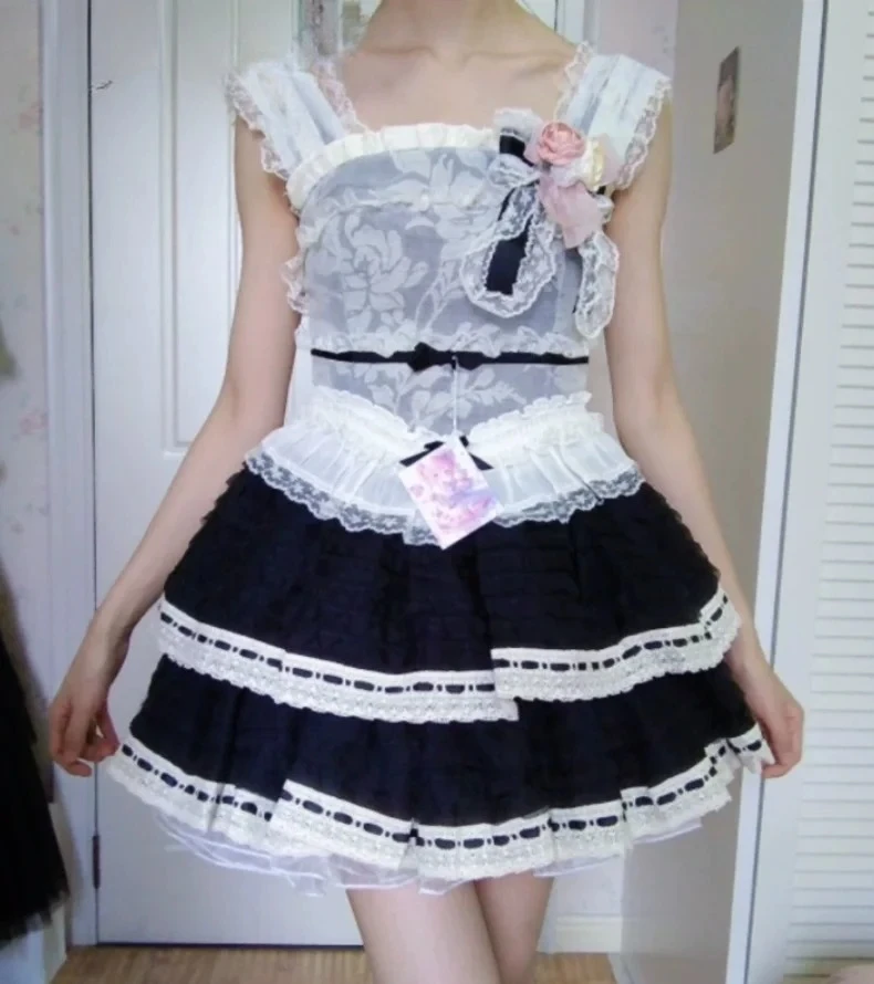 Cintura alta fino ajuste camada suspender vestido verão arco laço doce bonito meninas sem mangas festa de aniversário bolo vestidos curtos