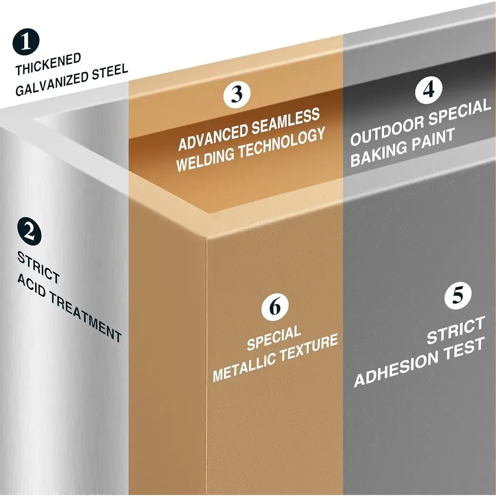 Wytrzymały doniczka ogrodowa Wallowa, kolor koralowo-brzoskwiniowy, 30 cm x 10 cm x 24 cm, 14 kg, wysoki przegroda