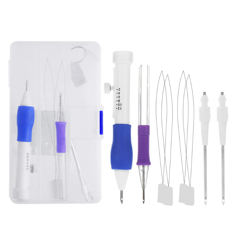 DIY Magic Embroidery Pen Set Punch Needle Kit Stitching Tool Set Apparel Sewing Weaving Patch Knitting Tool Sewing Accessories